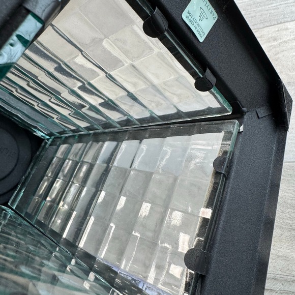 PartyLite Black Metal Glass Lantern Outdoor Candle Holder Mission Style Retired - Picture 4 of 8